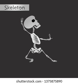 black and white style icon of skeleton stick figure