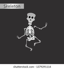 black and white style icon of skeleton stick figure