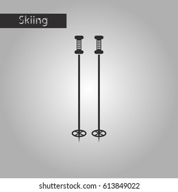 black and white style icon Ski poles