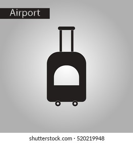 black and white style icon suitcase on wheels