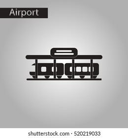 black and white style icon train Station