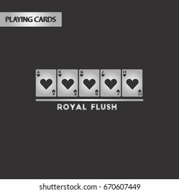 black and white style royal flush