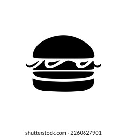 Black and white stylish burger logo.