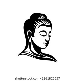 Black and white stylish logo with the image of Buddha.