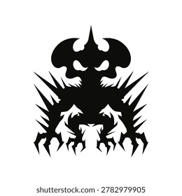 Black and white stylized crown with jagged spikes and sharp edges symbolizing power, authority, and edgy design elements for branding or digital art projects