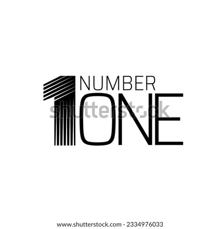 Black and white stylized diagonal logo template with number one isolated on white background. Diagonal logo graphic with 3D number one. Vector illustrations