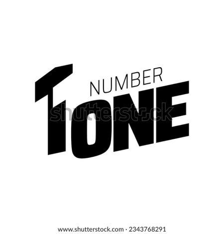 Black and white stylized diagonal logo template with number one isolated on white background. Diagonal logo graphic with 3D number one. Vector illustrations