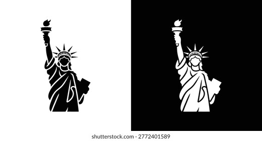Black and white of a stylized eagle with wings spread, perched on a branch bird