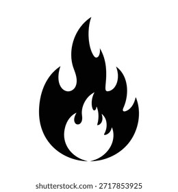 Schwarz-weiß stilisierte Flamme Symbol Feuer-Symbol