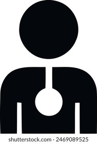 Black and white stylized icon of a human heart.