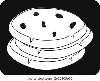 Black and white stylized minimalistic cookies