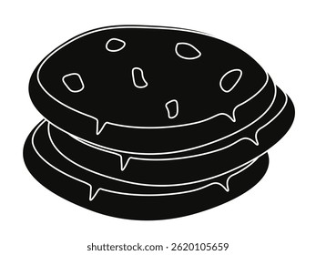 Black and white stylized minimalistic cookies