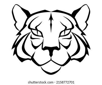 El bozal estilizado blanco y negro de un tigre en forma de tatuaje