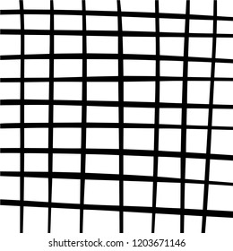 Black and white stylized plaid cell background. Abstract geometric gingham pattern. Fashion simple trendy texture. Vector illustration, EPS