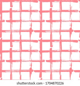 Fondo de celda estilizada en blanco y negro. Patrón de gingham geométrico abstracto. Sencilla textura de moda. Ilustración manipulada, EPS