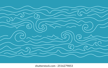 Padrão de onda estilizada em preto e branco, adequado para fundos, têxteis, design de embalagem e artigos de papelaria. Ideal para estética fluida e moderna.