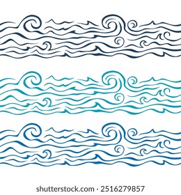 Modelo estilizado blanco y negro de la onda, conveniente para los fondos, los textiles, el diseño de empaquetado, y la papelería. Ideal para estética fluida y moderna.