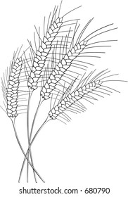 Black and White Stylized Wheat