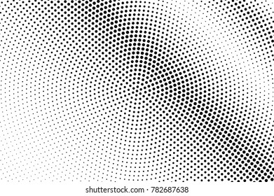 Black white subtle diagonal dotted gradient. Half tone vector background. Faded dotted halftone. Abstract monochrome texture. Black ink dot on transparent backdrop. Pop art dotwork. Retro design 