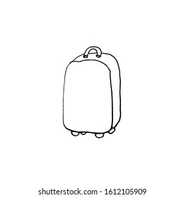 black and white suitcase, doodle