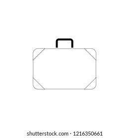 Black and white suitcase on simple white background. Suitcase logo.
