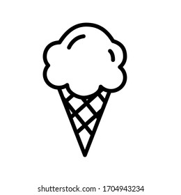 Black and white summer icecream icon