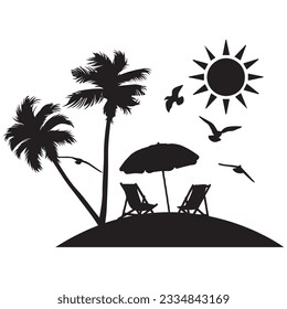 Black And White Summer vector T-shirt Design
