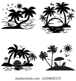 Black And White Summer vector T-shirt Design
