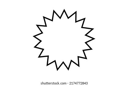 Black and white sun outline vector illustration
