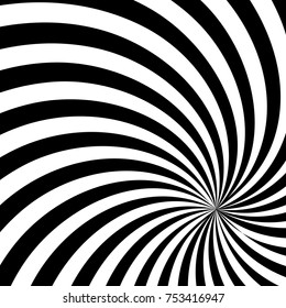Black and White Sun Rays, Beams Element, Sunburst Pattern, Starburst Shape on White Background. Radiating, Radial, Merging Lines, Abstract Circular Geometric Shape
