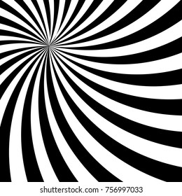 Black and White Sun Rays, Beams Element, Sunburst Pattern, Starburst Shape on White Background. Radiating, Radial, Merging Lines, Abstract Circular Geometric Shape