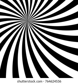 Black and White Sun Rays, Beams Element, Sunburst Pattern, Starburst Shape on White Background. Radiating, Radial, Merging Lines, Abstract Circular Geometric Shape