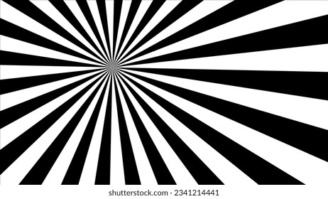 Black and white sunburst background with rays