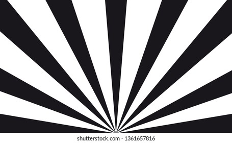 Black And White Sunburst Background - Vector Illustration