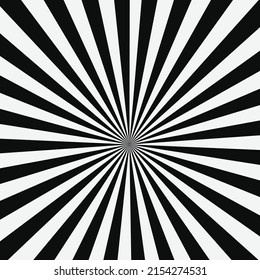 Fondo del vector de luz de la explosión solar en blanco y negro. Cartel de verano. Ilustración vectorial.