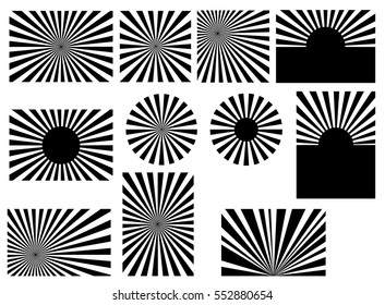 Black and white Sunburst Pattern.