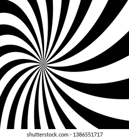 Black And White Sunburst Pattern Abstract Background. Ray. Radial Vector