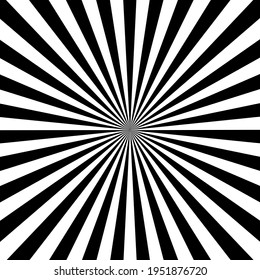 Fondo del patrón de explosión de sol en blanco y negro. Rayos. Fondo de la explosión del sol. Ilustración vectorial. Fondo radial blanco y negro.