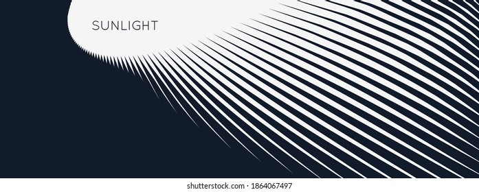 Black and white sunburst pattern. Sun ray or star burst. Radial lines background. Explosion vector illustration with copy space. 