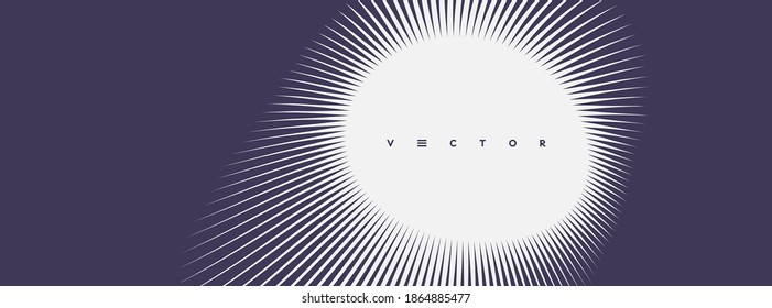 Schwarz-Weiß-Sonnenburstmuster Sonnenstrahl oder Stern brachen aus. Radiallinien, Hintergrund. Explosion, Vektorgrafik mit Kopienraum. 