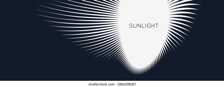 Black and white sunburst pattern. Sun ray or star burst. Radial lines background. Explosion vector illustration with copy space. 