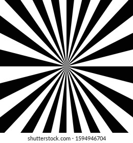 Black and white sunburst vector abstract background, illustration, wallpaper, template. Wrap swirl stripes vintage style for montage, advertising your business, project or product. Star burst holiday
