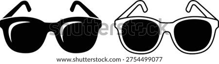 Black and White Sunglasses Icon Set Vector
