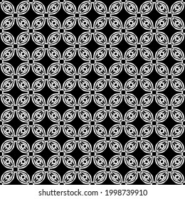 Black and white surface pattern texture. Bw ornamental graphic design. Mosaic ornaments. Pattern template. Vector illustration.