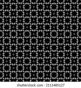 Black and white surface pattern texture. Bw ornamental graphic design. Mosaic ornaments. Pattern template. Vector illustration.