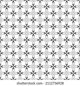 Black and white surface pattern texture. Bw ornamental graphic design. Mosaic ornaments. Pattern template. Vector illustration.