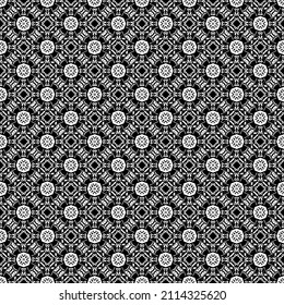 Black and white surface pattern texture. Bw ornamental graphic design. Mosaic ornaments. Pattern template. Vector illustration.
