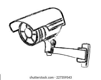 Black and White Surveillance Camera (CCTV) Warning Sign
