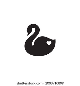 Black and white swan illustration