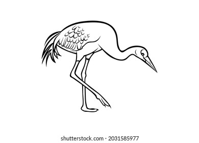 black and white swan vector drawing